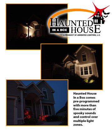 haunted house lighting effects graveyard haunted house in box comes preprogrammed with more than five minutes of spooky haunt your home halloween sound clips tracks and haunted house lighting effects graveyard haunted house in box comes preprogrammed with more than five minutes of spooky haunt your home halloween sound clips tracks and